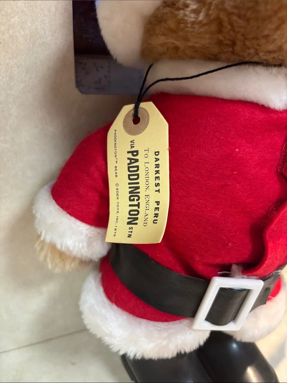 Vintage Plush Paddington Bear 1986 Santa Clause Eden Toys Tag (1975) Mint 15